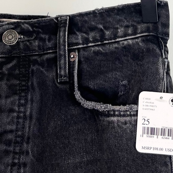 NWT Free People Baggy Tapered Boyfriend Jeans in Obsidian Black - Picture 7 of 9